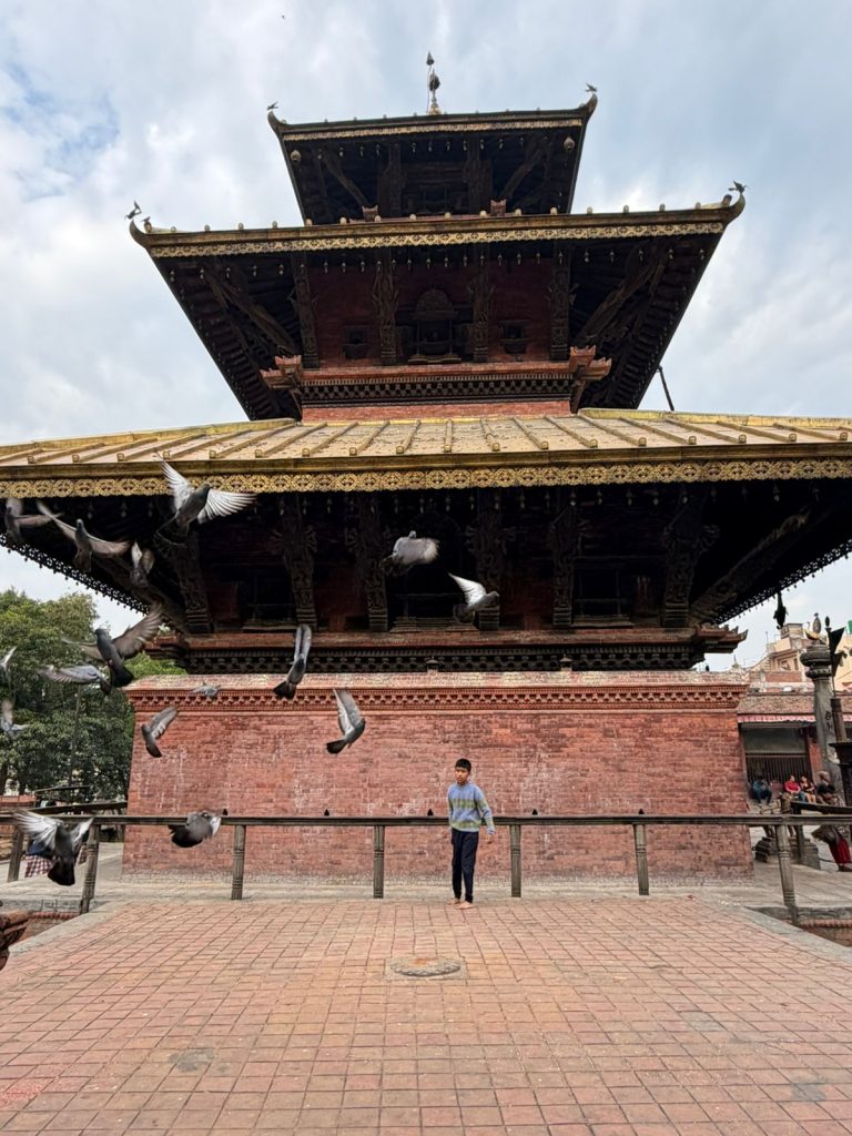 बाबु पृथकलाई मन्दिर बन तिर घुमाउदै